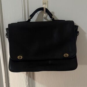 Robert Cheau Leathercraft — Vintage Black Leather Briefcase — Made in USA